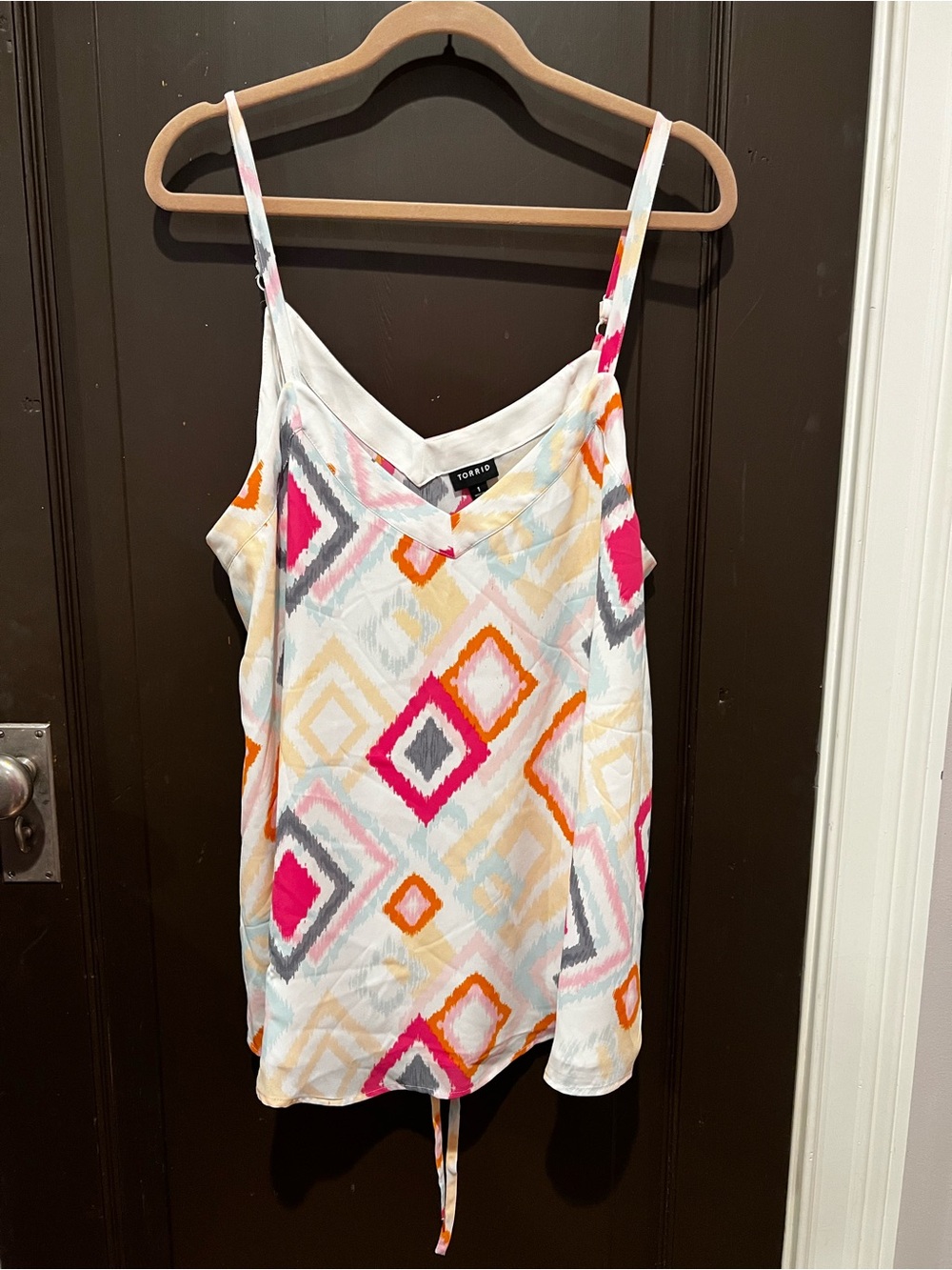 torrid White Pink Orange Geometric Print Cami